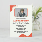 Invitations à 60e anniversaire Hommes Red Simple P (Debout devant)