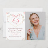 Invitations à 65e anniversaire Boho Floral Photo (Devant)