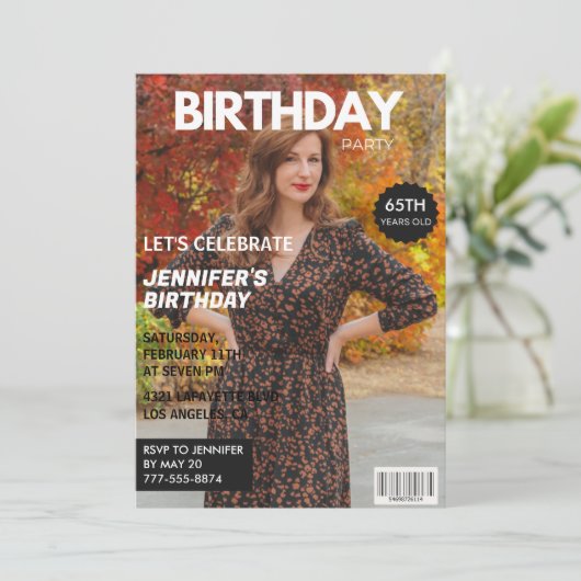 Invitations à 65e anniversaire pour sa couverture (Debout devant)