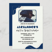 Invitations à 69e anniversaire Hommes Marine Simpl (Devant / Derrière)