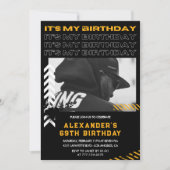 Invitations à 69e anniversaire Hommes Photo Spray  (Devant)