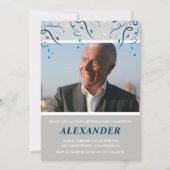 Invitations à 75e anniversaire Hommes Confetti Pho (Devant)