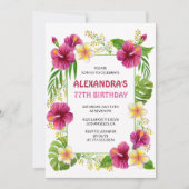 Invitations à 77e anniversaire Tropical Floral Pin (Devant)