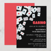 Invitations à 78e anniversaire Men Poker Casino Ve (Devant / Derrière)