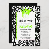 Invitations à 82e anniversaire Hommes Fête Graffit (Devant / Derrière)