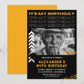 Invitations à 84e anniversaire Hommes Photo Spray (Devant / Derrière)