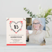 Invitations à 85e anniversaire pour son coeur flor (Debout devant)