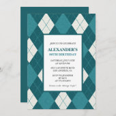 Invitations à 88e anniversaire Hommes Vintage Bleu (Devant / Derrière)