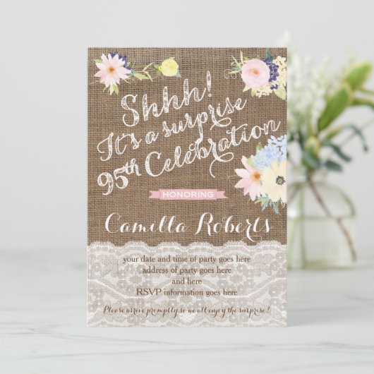 Invitations à 95e anniversaire, invitations de fêt (Debout devant)