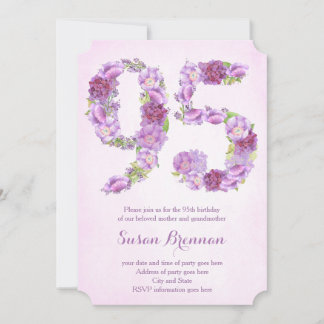 Invitations à 95e anniversaire pour une femme, inv
