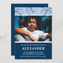 Invitations à 9e anniversaire Photo Navy Blue
