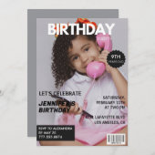 Invitations à 9e anniversaire pour sa couverture d (Devant / Derrière)