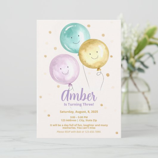 Invitations à ballets colorés modifiables (Debout devant)