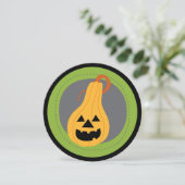 Invitations à couture ronde citrouille Halloween (Debout devant)