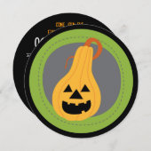 Invitations à couture ronde citrouille Halloween (Devant / Derrière)