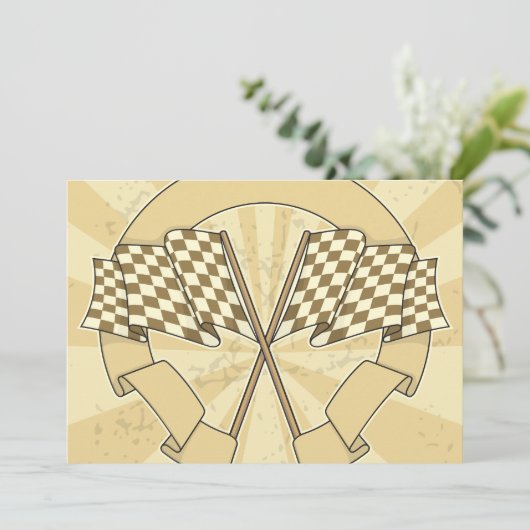 Invitations À damiers Racing Flags (Debout devant)