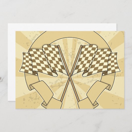 Invitations À damiers Racing Flags (Devant / Derrière)