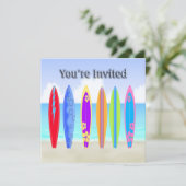 Invitations à des fêtes de plage de Surfboards (Debout devant)
