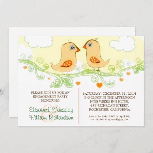 invitations à deux parties d'engagement inséparabl (Devant / Derrière)