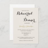 Invitations à dîner de répétition Gold moderne let (Devant / Derrière)