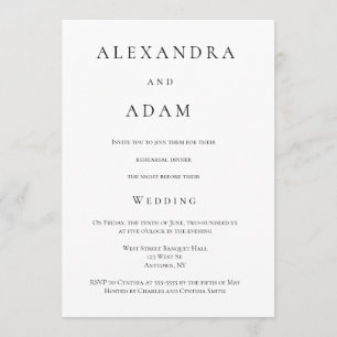 Invitations à dîner simples et élégantes