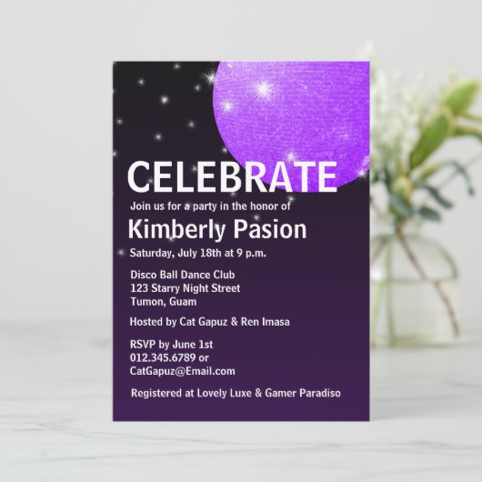 Invitations à Disco Ball Party (Debout devant)