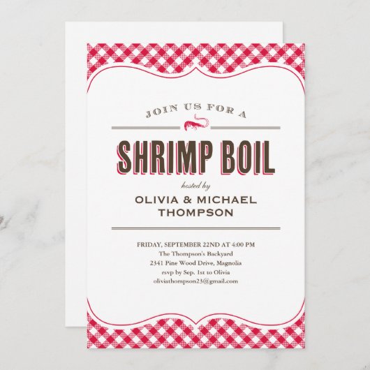 Invitations à ébullition de crevettes (Devant / Derrière)