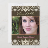 Invitations à Espresso + Damask/Graduations Party (Devant)