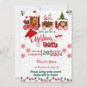invitations à fêtes de noël de train rouge et vert (Devant)