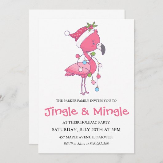 invitations à fêtes tropicales (Devant / Derrière)