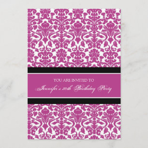 Invitations à Fuchsia Damask pour le 30e anniversa