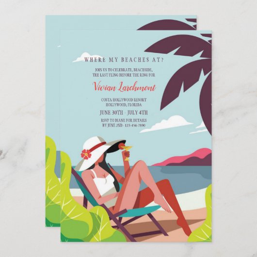 Invitations à la Bachelorette (Devant / Derrière)