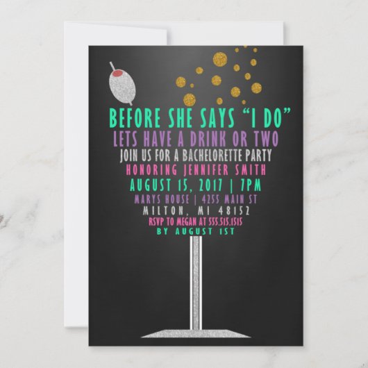 Invitations à la Bachelorette Party - Parties scin (Devant)