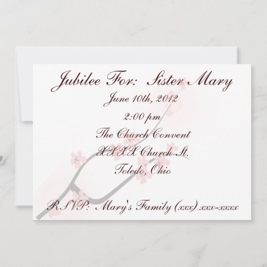 Invitations à la célébration du 25e Jubilé de Soeu (Dos)