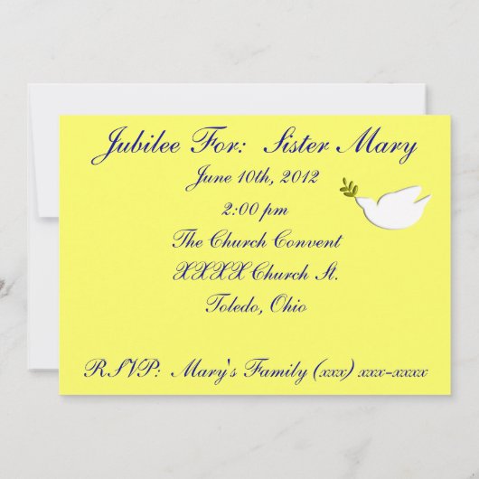 Invitations à la célébration du 25e Jubilé de Soeu (Dos)