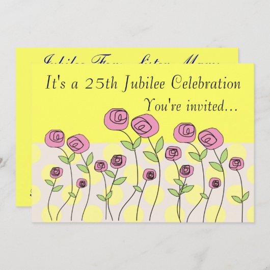 Invitations à la célébration du 25e Jubilé de Soeu (Devant / Derrière)
