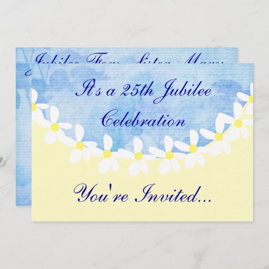 Invitations à la célébration du 25e Jubilé de Soeu (Devant / Derrière)