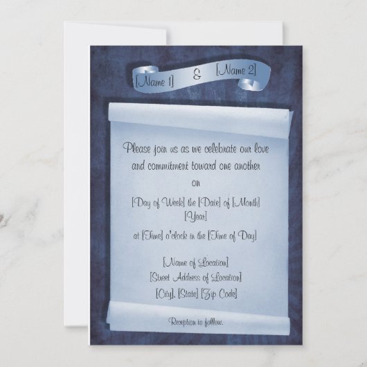 Invitations à la cérémonie d'engagement (Devant)