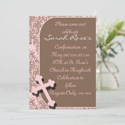 Invitations à la CONFIRMATION DOMMAQUES À LA ROSE (Debout devant)