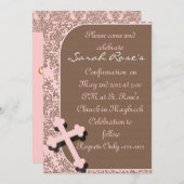 Invitations à la CONFIRMATION DOMMAQUES À LA ROSE  (Devant / Derrière)