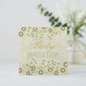 Invitations à la Damask Party, bulles de champagne (Debout devant)