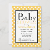 Invitations à la douche à bébé jaune Polka Dot (Devant)