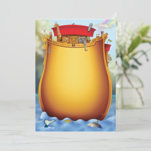 Invitations à la douche bébé Ark de Noah (Debout devant)