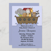 Invitations à la douche bébé Ark de Noah (Devant / Derrière)