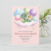 invitations à la douche bébé dragon mignonne (Debout devant)