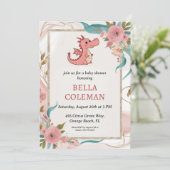 invitations à la douche bébé dragon mignonne (Debout devant)