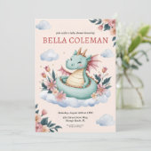 invitations à la douche bébé dragon mignonne (Debout devant)