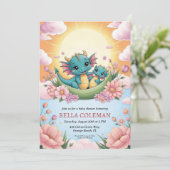 invitations à la douche bébé dragon mignonne (Debout devant)