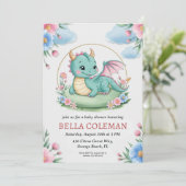 invitations à la douche bébé dragon mignonne (Debout devant)