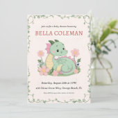 invitations à la douche bébé dragon mignonne (Debout devant)